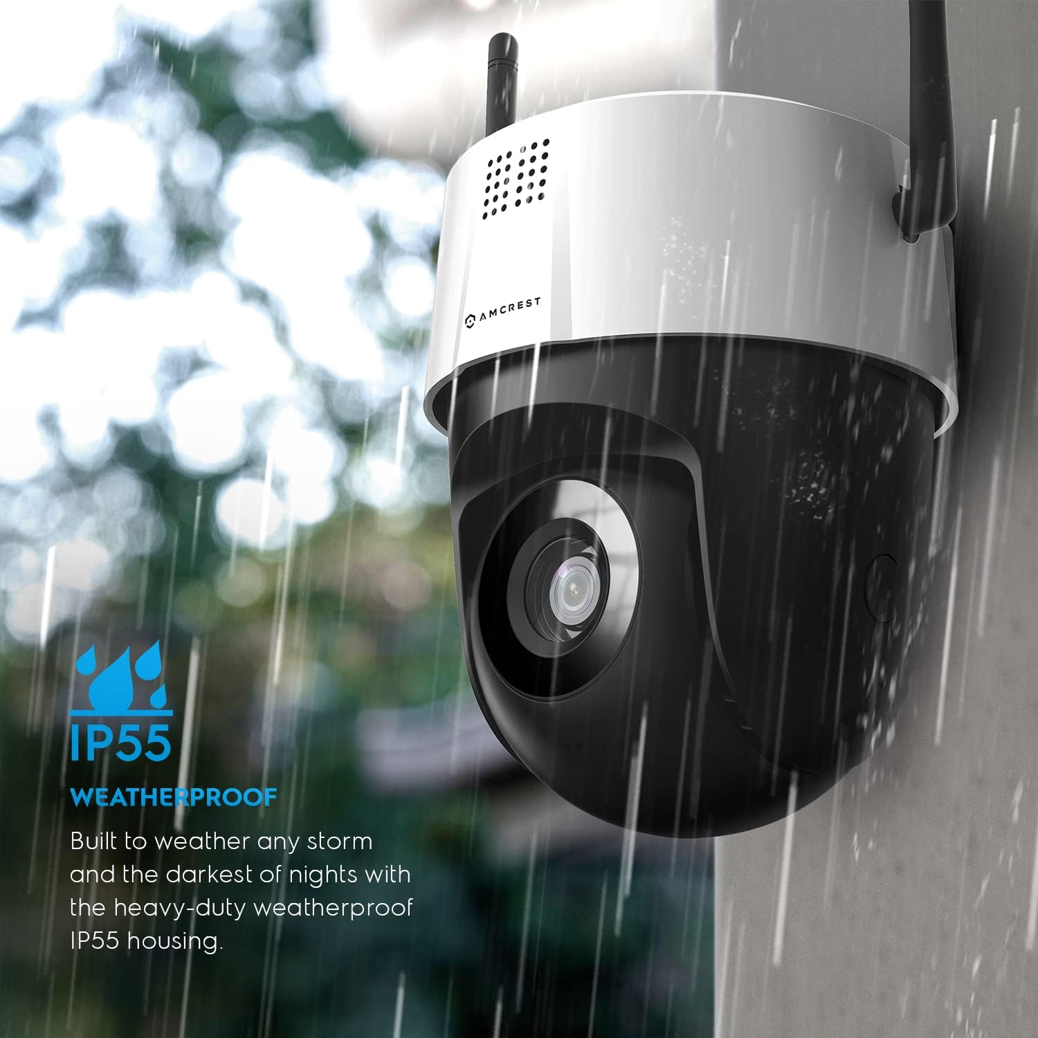 Amcrest 5MP UltraHD Mini AI Outdoor WiFi Camera, Security IP Camera with Two-Way Audio, 98ft Full Color Nightvision, Remote Viewing, 5-Megapixel, Wide 106° FOV, IP5M-1190W (White)