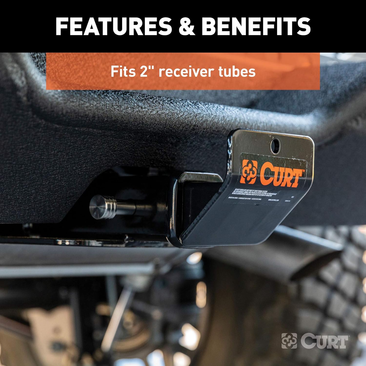 CURT 31007 Trailer Hitch Skid Plate for 2-Inch Receiver Pack of 2