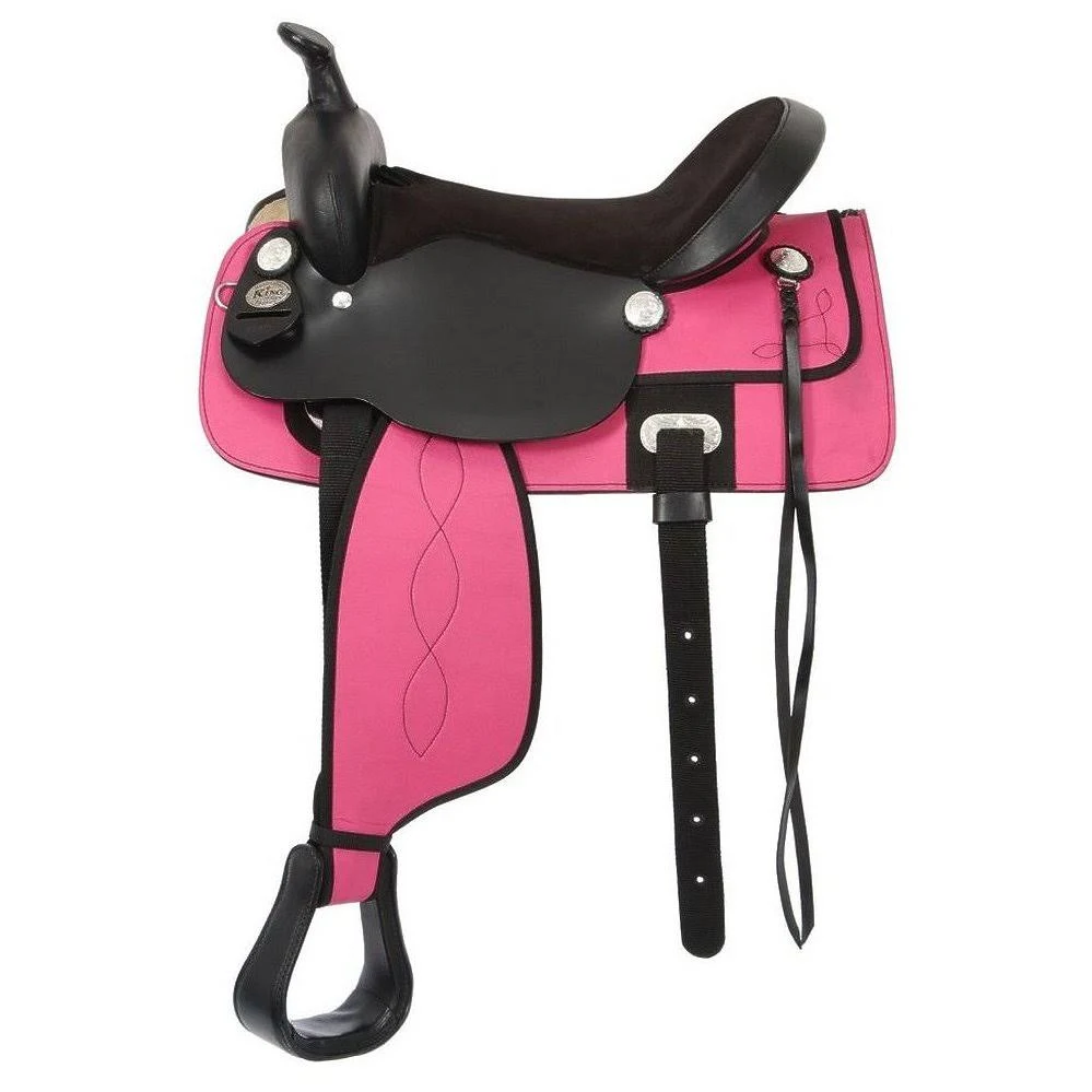 King Series Krypton Western Youth Saddle, Pink