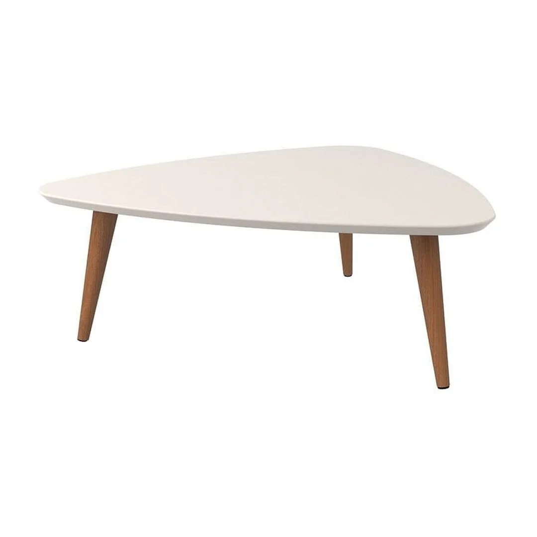 Utopia Triangle Coffee Table - ['Off White', 'Maple Cream'] - Elevate your space with style!