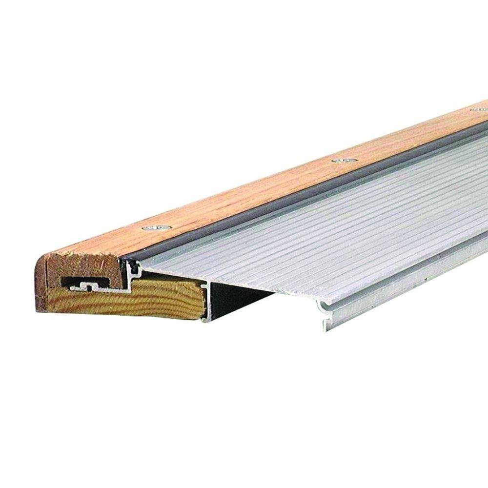 M-D Building Products Adjustable 5-5/8 in. x 76 in. Aluminum and Hardwood Sills - Inswing Threshold, Silver