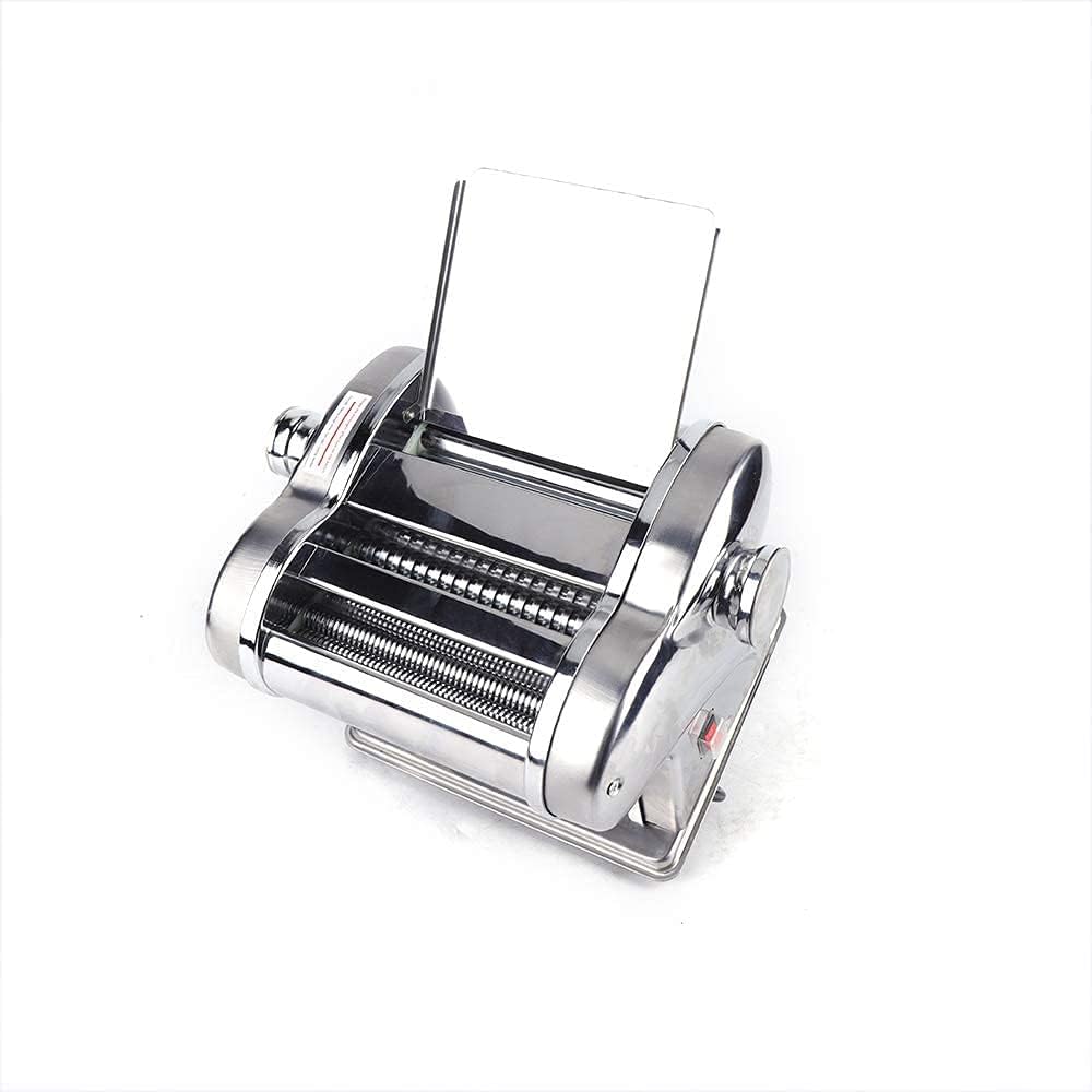 Electric Pasta Maker Machine Noodle Dough Roller Sheeter Stainless Steel Pasta Dough Spaghetti Roller Pressing Machine for Home Commercial Use, Double Knife