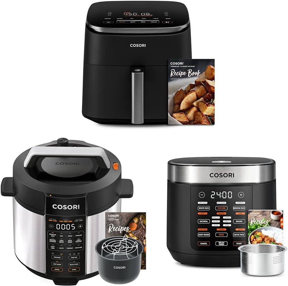 COSORI Air Fryer TurboBlaze 6.0-Quart Compact Airfryer & Electric Pressure Cooker 6 Quart & 18 Functions Rice Cooker