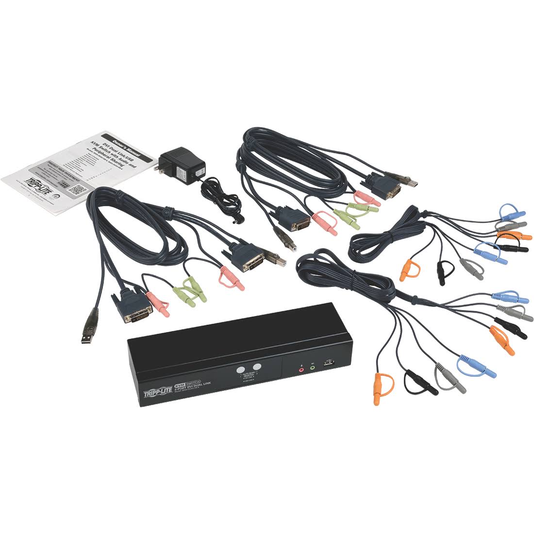 Tripp Lite DVI Dual-Link USB with Audio u0026 Cables KVM Switch - 2 KVM Ports