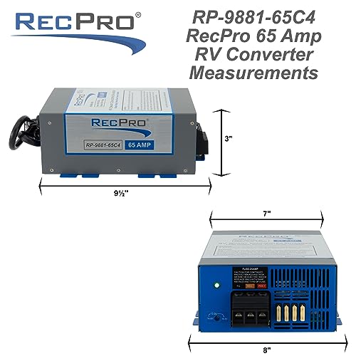 RecPro RV Converter | Multiple Capacities | RV Power Converter | RV Battery Charger | 120VAC to 12VDC | 13V to 16.5V Operating Range