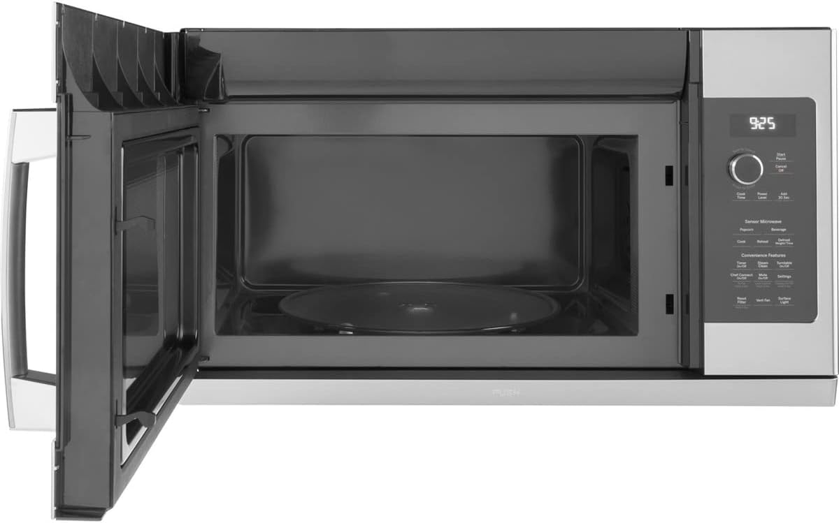 GE Profile 2.2 Cubic Feet 1000W Over-the-Range Sensor Microwave Oven with Extendable Slide-Out Vent and Sensor Controls, Stainless Steel