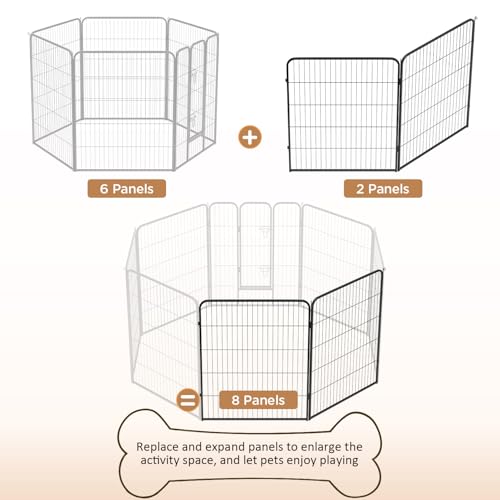 BestPet Dog Playpen Indoor 40 inch 16 Panels Metal Dog Pen Pet Dog Fence Outdoor Exercise Pen with Doors,Pet Puppy Playpen for RV Camping Yard, Black