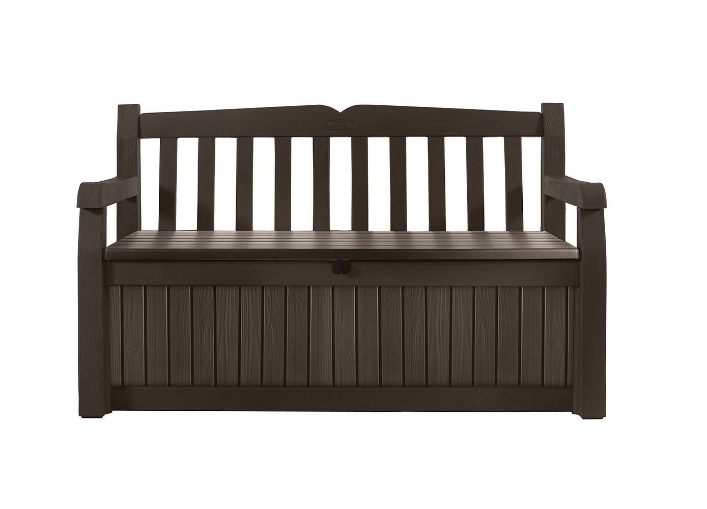 Keter Eden All-Weather 70-Gallon Brown Resin Storage Bench Deck Box