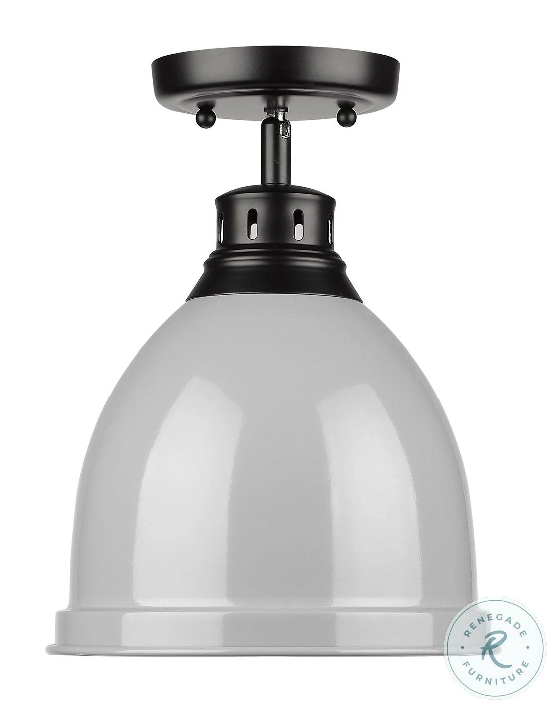 Golden Lighting 3602-FM-BLK-GY Duncan Flush Mount Black
