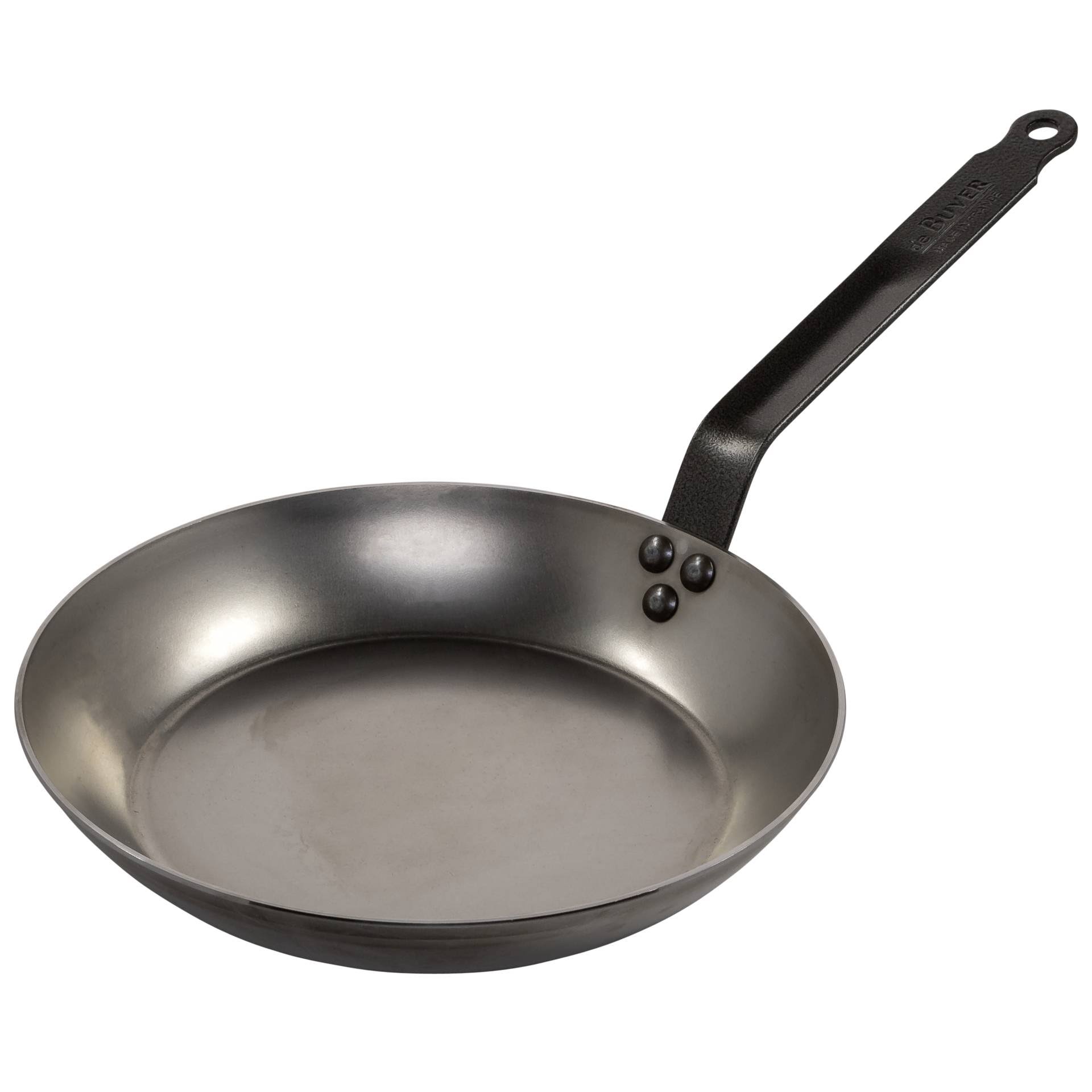 De Buyer 5110.28 Carbone Plus Round Lyonnaise Frying Pan, Heavy Quality Steel, 28 cm Diameter