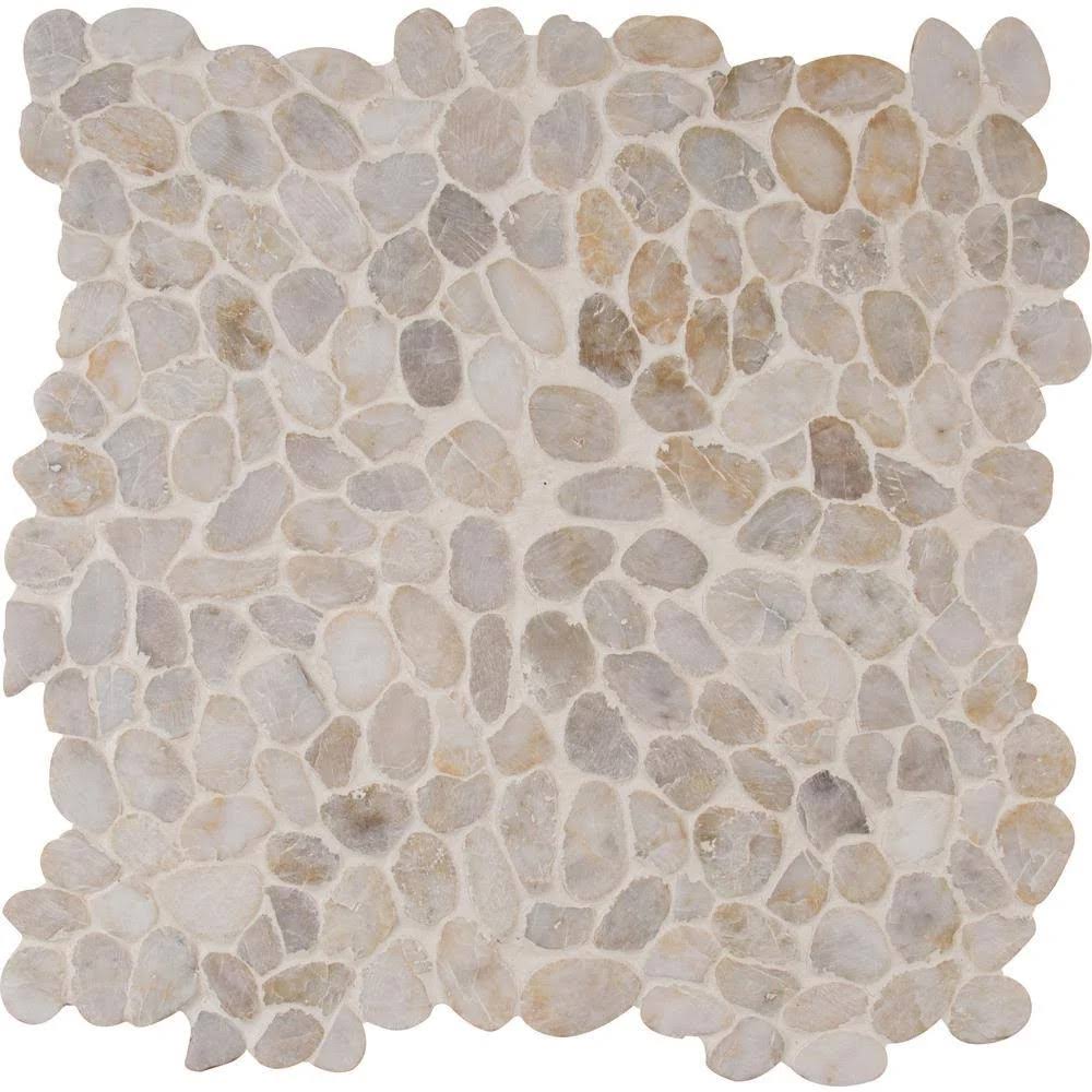 MSI Dorado River Rock 12 in. x 12 in. x 10mm Textured Marble Mesh-Mounted Mosaic Tile (10 Sq. ft. / CASE)