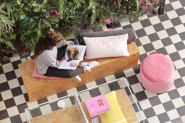 Fatboy Point Velvet Ottoman - Deep Blush