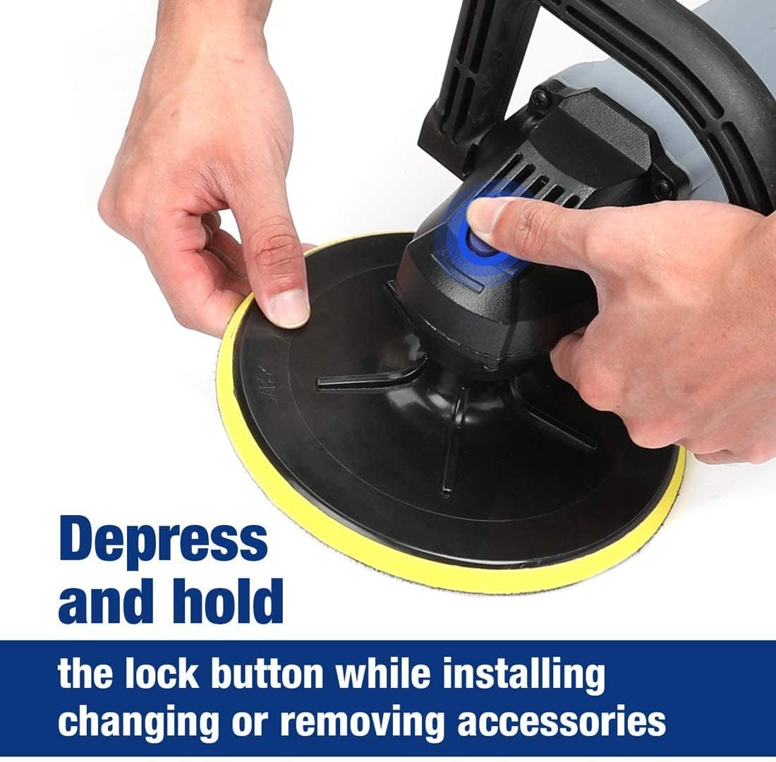 WORKPRO Buffer Polisher - 7-inch Buffer Waxer with 4 Buffing and Polishing Pads, 6 Variable Speed 1000-3800 RPM, Detachable Handle, Ideal for Car Sanding, Polishing, Waxing, Sealing Glaze Pack of 2