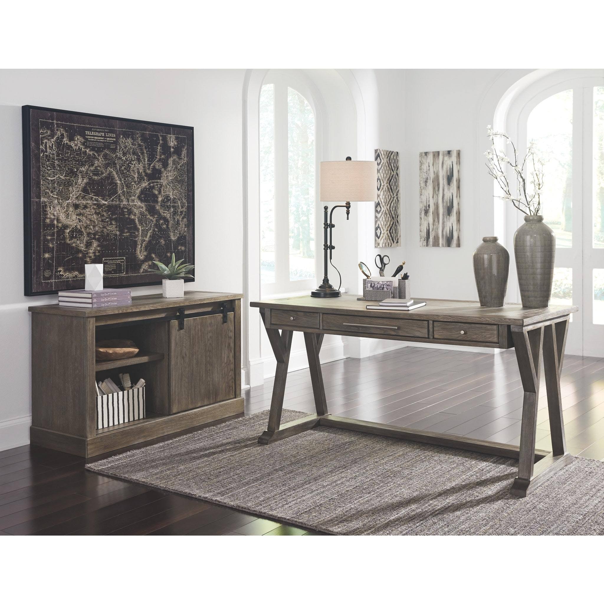 Ashley Luxenford Large Credenza in GRAYISH Brown