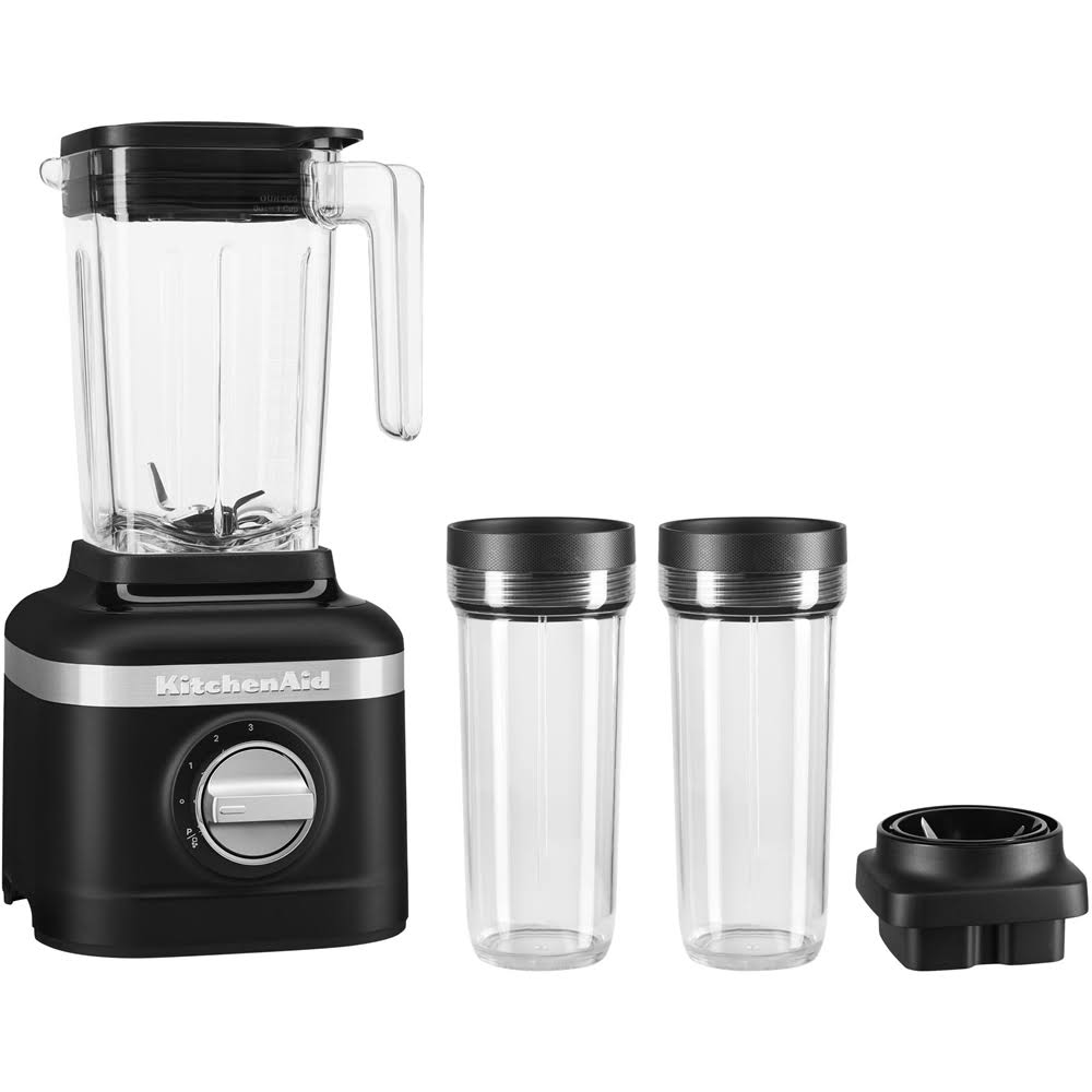 KitchenAid - K150 3 Speed Ice Crushing Blender with 2 Personal Blender Jars - Black Matte