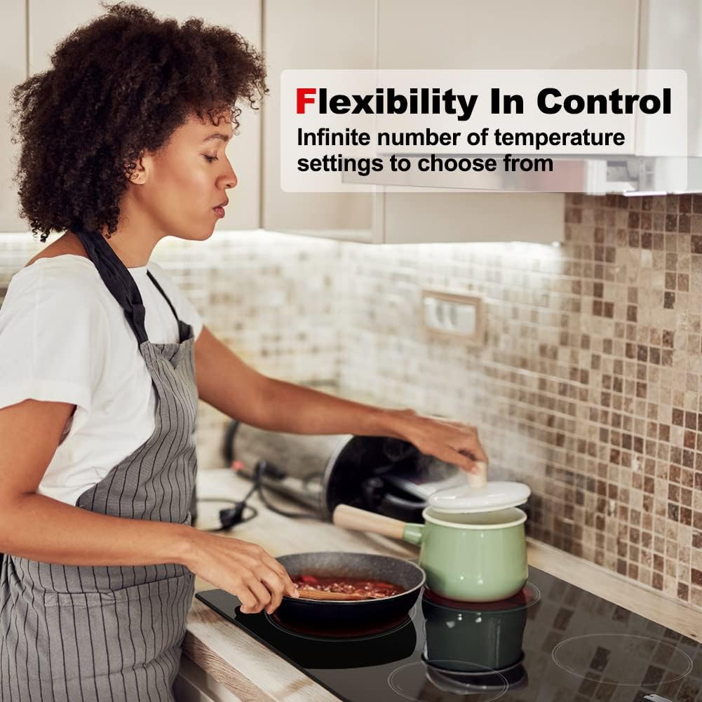 Electric Cooktop, thermomate 30 Inch Built-in Radiant Electric Stove Top, 240V Ceramic Electric Stove with 4 Burners, ETL Certified