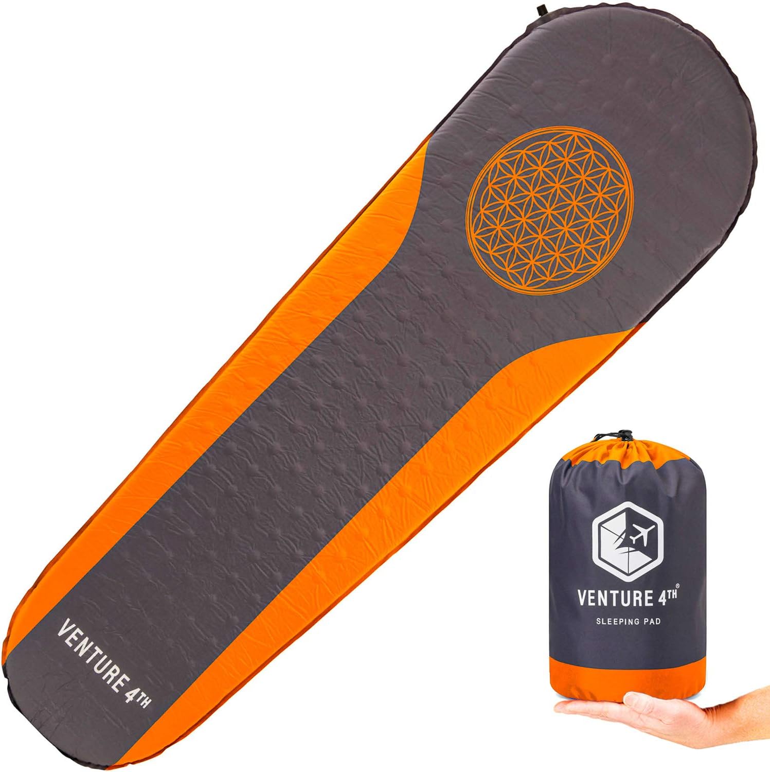 VENTURE 4TH Self Inflating Sleeping Pad - No Pump or Lung Power Required - Warm, Quiet, Supportive Mattress for a Comfortable Night's Sleep - Compact Ultralight Mat - Ideal For Backpacking and Camping