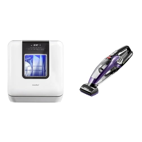 COMFEE' Portable Mini Dishwasher Countertop with 5L Built-in Water Tank for Apartments& RVs, No Hookup Needed, 6 Programs