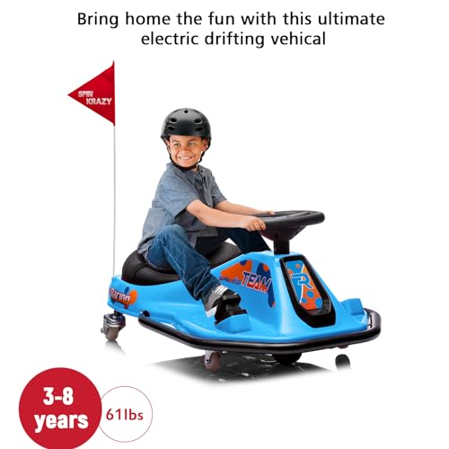 24V Electric Drifting Go Kart for Kids with High/Low Speed, 360 Degrees Rotating Ride On Drift Car, Ride On Drift Car Toys Vehicles, Crazy Cart for Kids 6-12 Years Old, Red