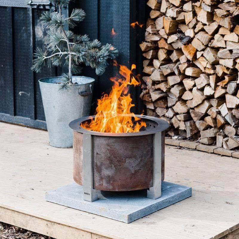 Breeo x Series 19 Smokeless Fire Pit | Stainless Steel | with SearPlate Rim | American Made