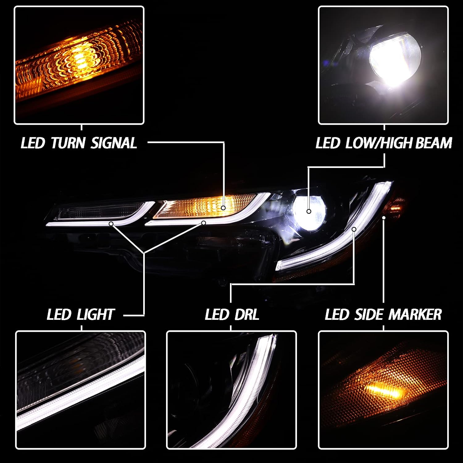 HWLMPS Full Led Headlights Assembly Compatible with 2020 2021 2022 Toyota Corolla SE/XLE/XSE, Replacement Headlamp Driver Side, Plastic Housing Polycarbonate Lens Plug and Play