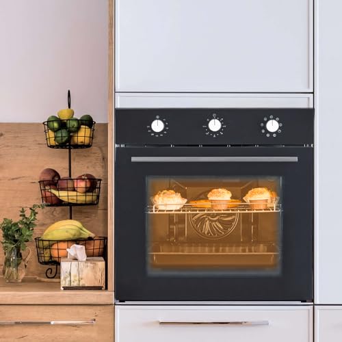 Electric Single Wall Oven 24 Inch, Built-In Electric Ovens With 5 Cooking Functions, Wall Oven, Mechanical Knob Control