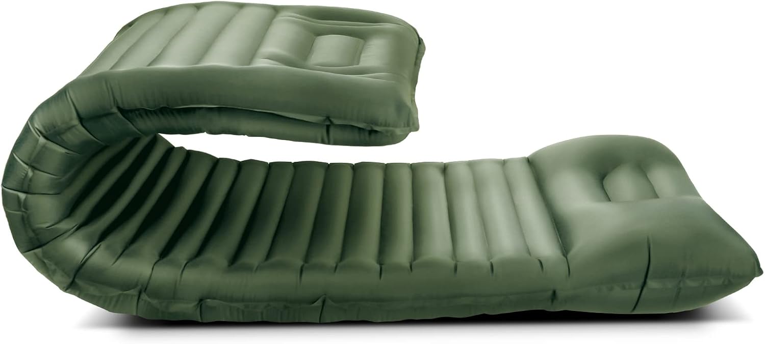 Inflatable Sleeping Pad for Camping, Extra Thickness 3.9 Inch Self Inflating Sleeping Pad with Pillow, Lightweight, Comfortable, and Portable Sleeping Mat for Backpacking, Hiking, and Traveling Green