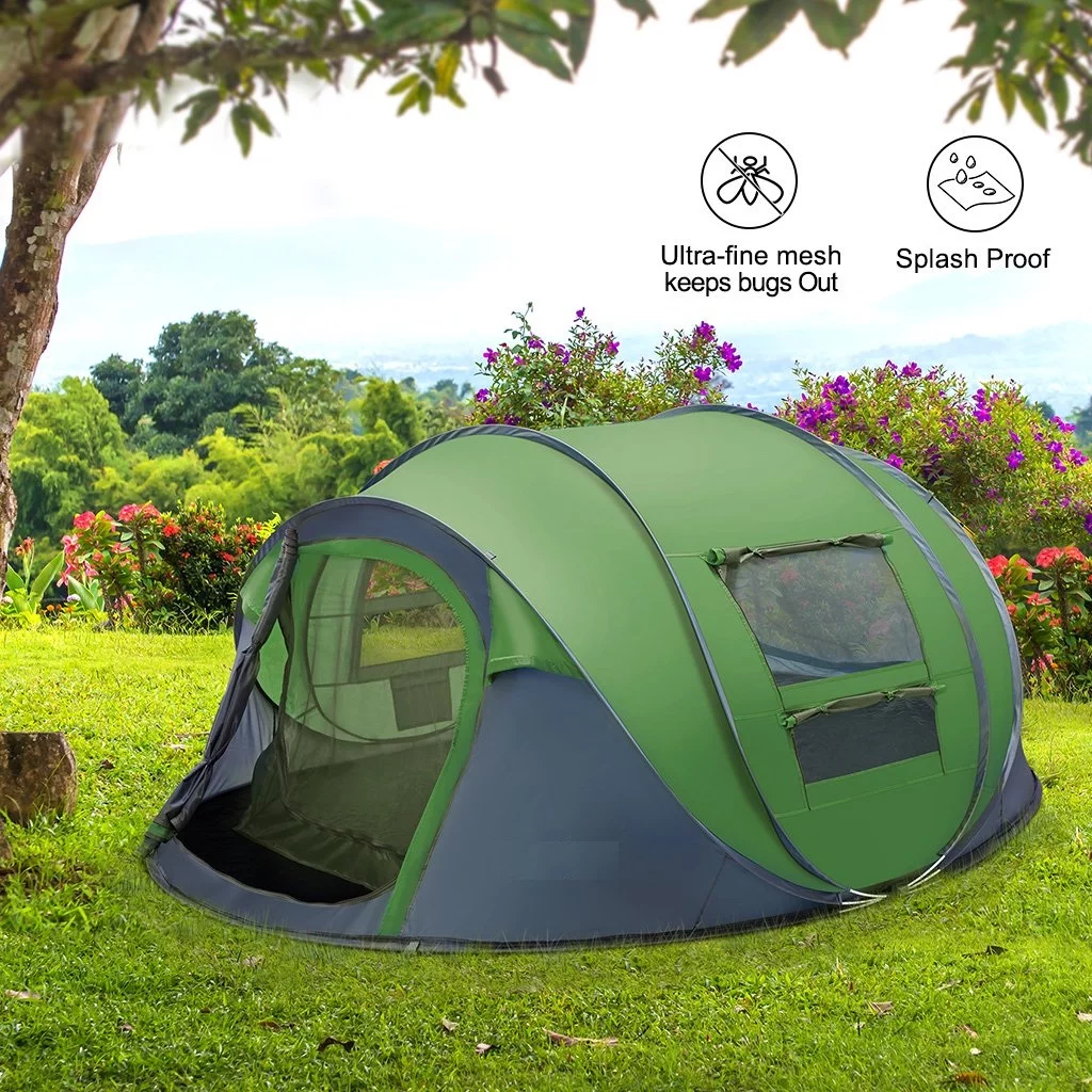 4 Person Easy Pop up Tent Waterproof Automatic Setup 2 Doors-Instant Family Tents for Camping Hiking & Traveling