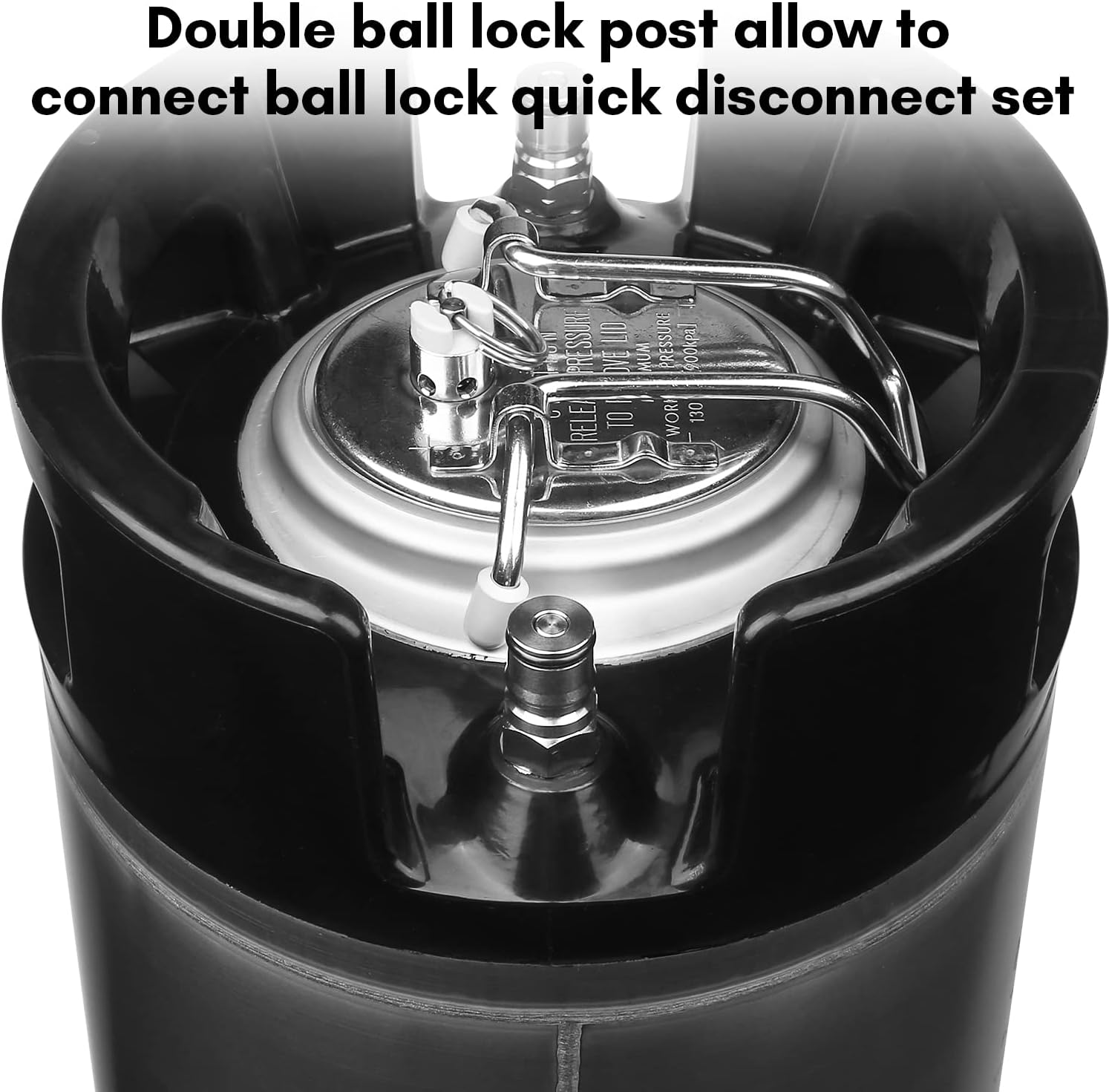 TMCRAFT New 5 Gallon Ball Lock Keg, Stainless Steel Beer Keg with Dual Rubber Handle for Home Brew- 2 Pack