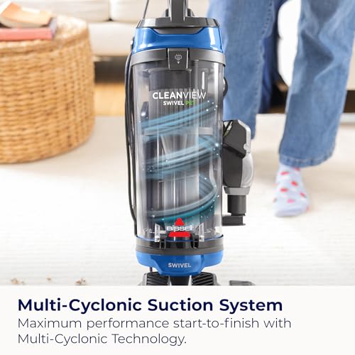 Bissell 2252 CleanView Swivel Upright Bagless Vacuum with Swivel Steering, Powerful Pet Hair Pick Up, Specialized Pet Tools, Large Capacity Dirt Tank, Easy Empty