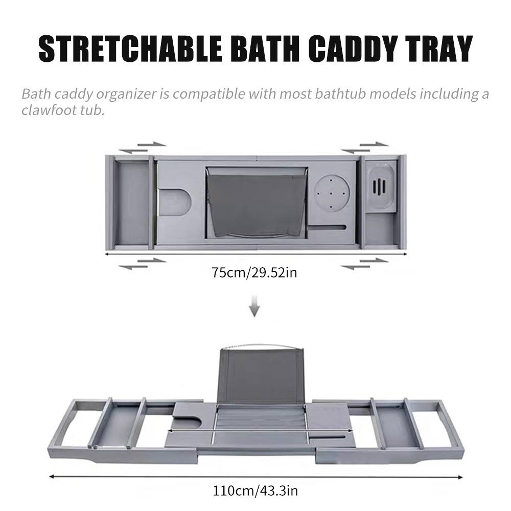 Bathtub Caddy Tray Bamboo Spa Bathtub Caddy Organizer