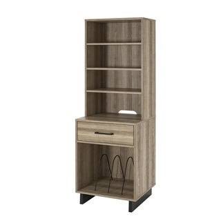 Carbon Loft Edley Tall Turntable Stand (Golden Oak), Brown