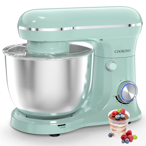 COOKINO Electric Stand Mixer,660W 10 Speeds Tilt-Head Food Mixer, 3-IN-1 Kitchen Mixer for Daily Cooks with 6 QT Bowl,Dough Hook, Beater, Whisk