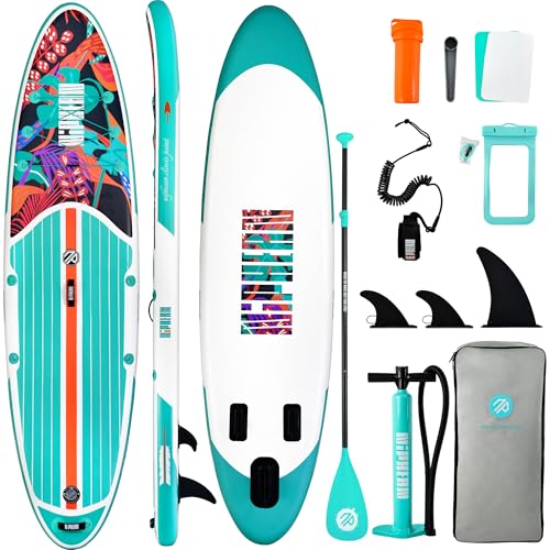 Niphean Inflatable Stand Up Paddle Board with SUP Accessories, Anti-Slip EVA Deck, 10’6’’ Inflatable Paddle Boards for Adults & Youth of All Skill Levels