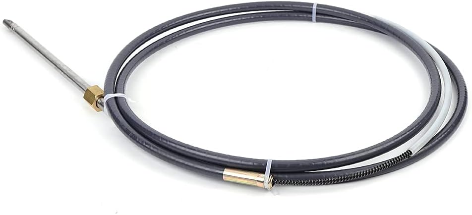 DNYSYSJ Outboard Steering Cable Kit 12 Foot Boat Steering Control Cables SS13712 Boat Steering System, 12' Connect Rotary Steering System 3/4'' Tapered Shaft for Boats, Yachts, Fishing