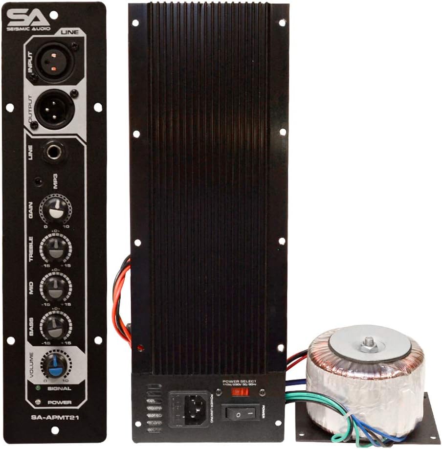 Seismic Audio - SA-APMT21-200 Watt Plate Amplifier with 3 Band EQ for PA/DJ Full Range Speaker Cabinets - 4 Ohm PA/DJ Speaker Replacement Amp