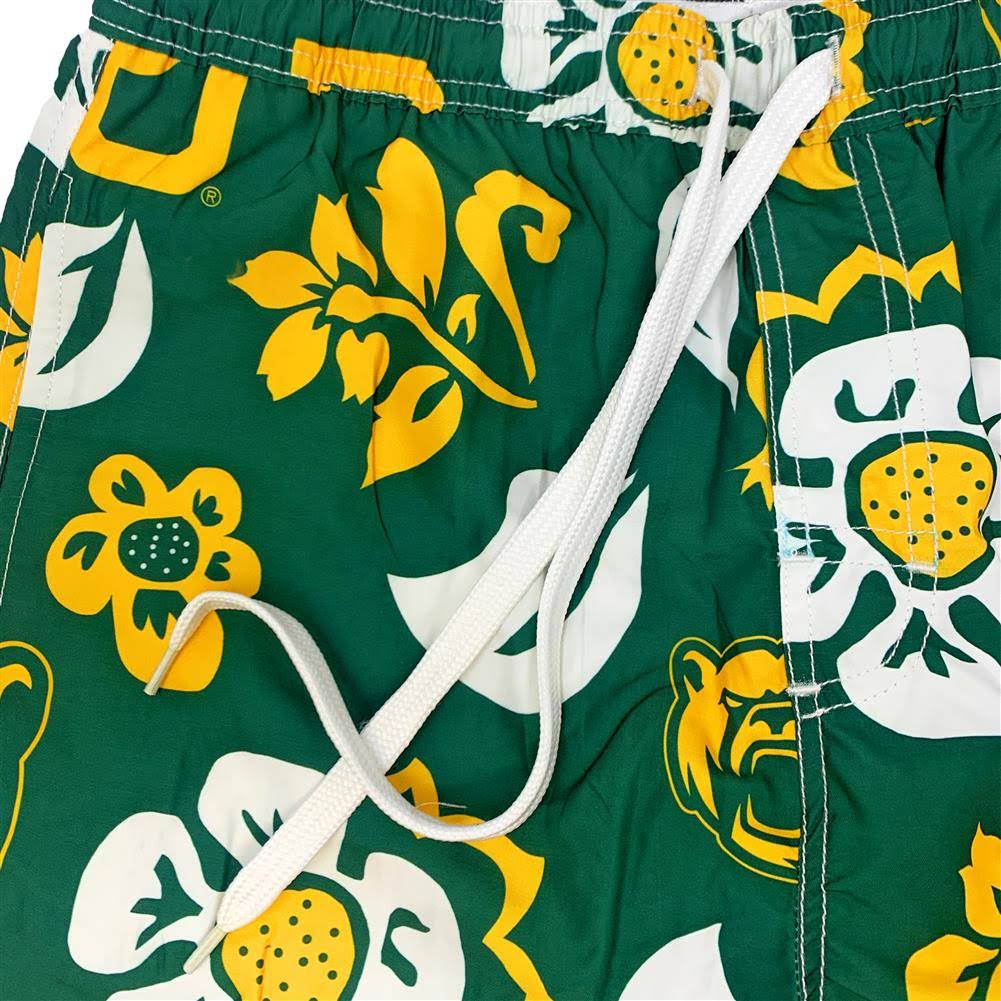 Men&s Wes u0026 Willy Purple Kansas State Wildcats Floral Volley Logo Swim Trunks Size: Small