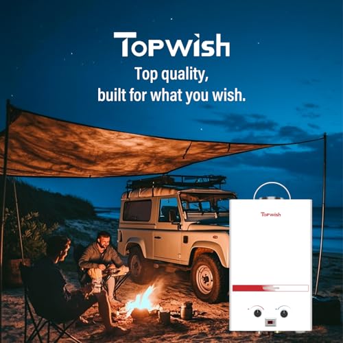 Propane Water Heater Tankless, 10L Portable Water Heater, 2.6GPM Portable Hot Water Heaters with Multi-Protection, Instant Camping Water Heaters for Camping, Outdoors Shower, RV Shower, White