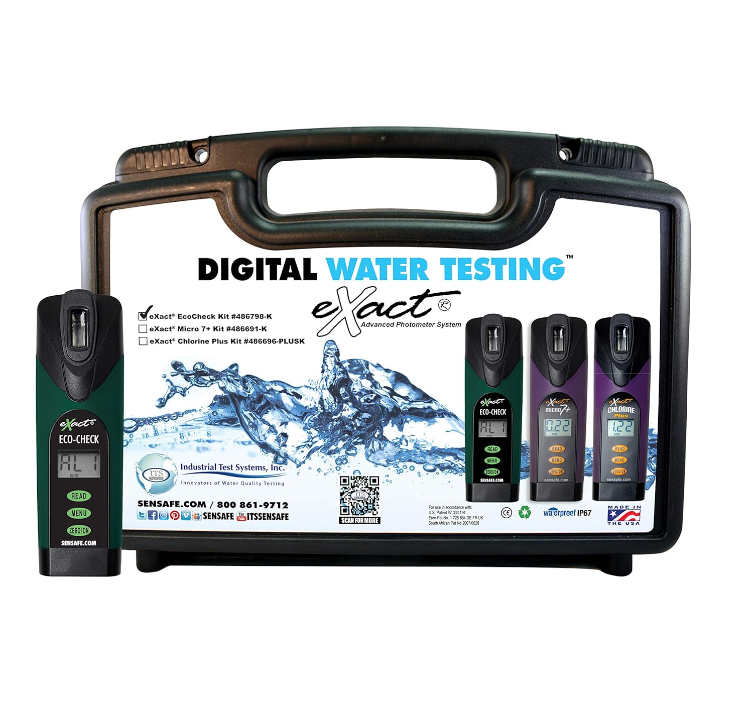 Industrial Test Systems eXact 486798-K Eco Check Dual Wavelength Photometer Standard Kit, 525nm Filter, 20mm Cell Pathlength