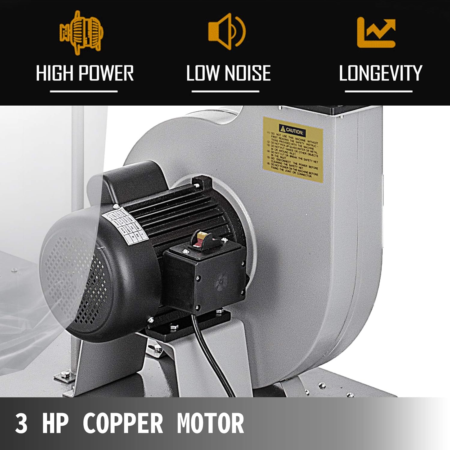 VEVOR 3HP Dust Collector with 2300 CFM Air Flow Bag Dust Collector 110V Portable Dust Collector 5 Micron Bag Filtration