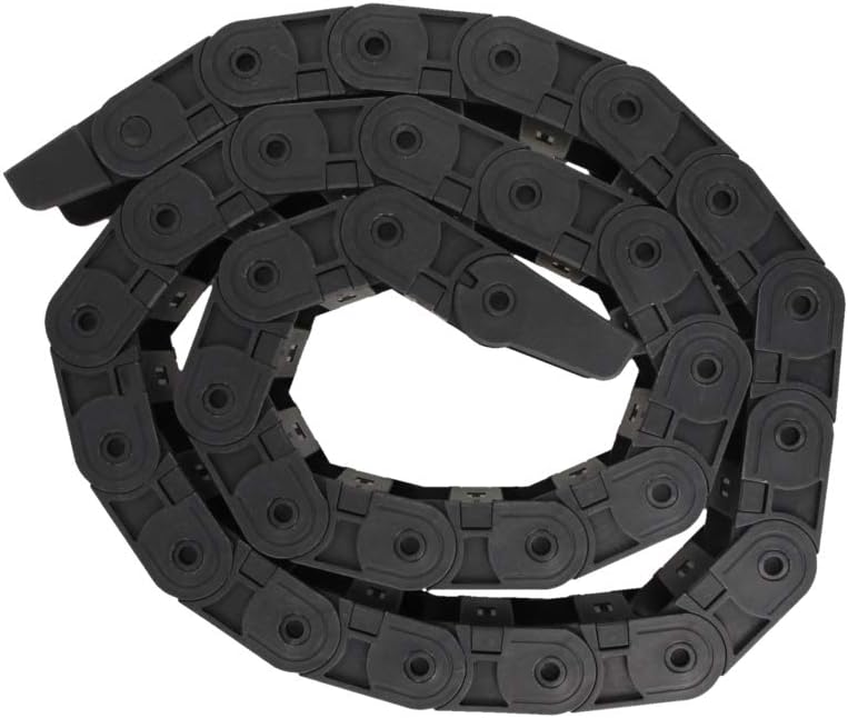 Fielect Drag Chain Cable Carrier Open Type with End Connectors R100 35X100mm 1 Meter Plastic for Electrical CNC Router Machines Black 1Pcs