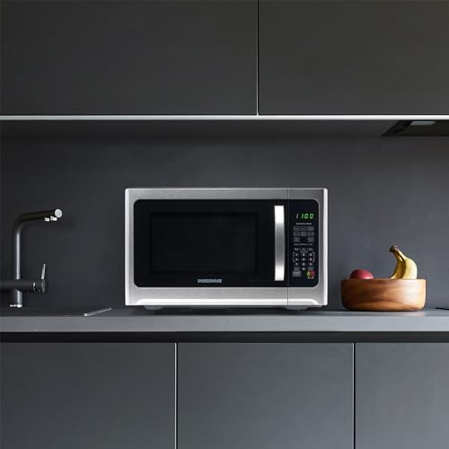 Farberware Countertop Microwave 1100 Watts, Microwave Oven With LED Lighting and Child Lock - Perfect for Apartments and Dorms - Easy Clean
