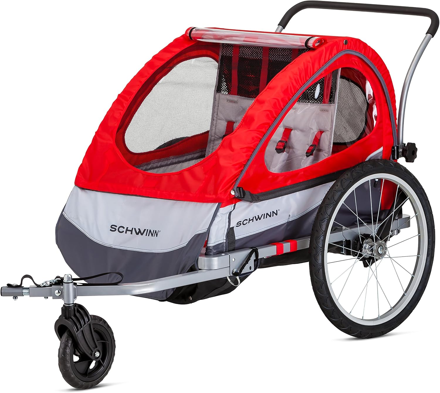 Schwinn Echo, and Trailblazer Child Bike Trailer, Single and Double Baby Carrier, Canopy, 16-20-inch Wheels