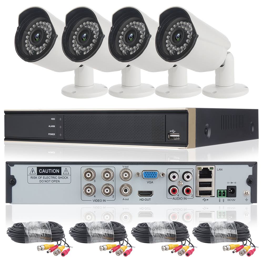 Did 4CH AHD 720p CCTV Camera Security System with 4 Pcs IP Outdoor IR Night Vision Home Security Camera System White (Wireless S