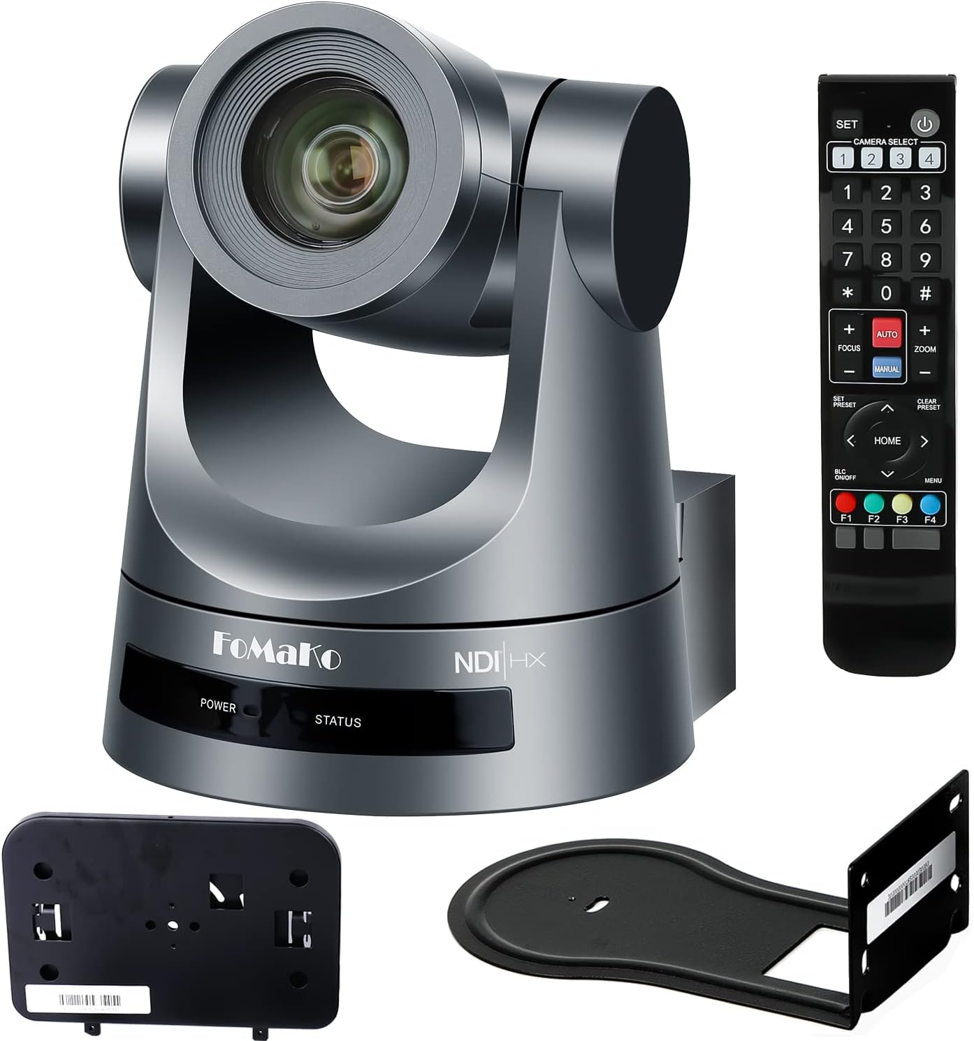 FoMaKo NDI PTZ Camera, 12X-NDI Camera for Church Video Production School Events Worship, Simultaneous HDMI 3G-SDI IP Live Streaming Camera POE 1080P 60FPS for vMix OBS (KN12A-G Gray)