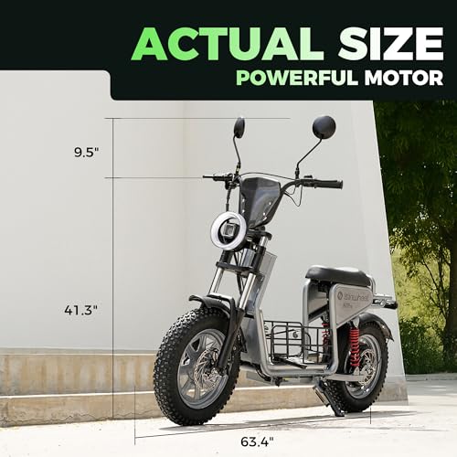 isinwheel Electric Scooter Adults, 21/38 MPH Top Speed & 28/43 Miles Range, 14/16'' Fat Tire Scooter for Adult with Turn Signals & Mood Lights, APP, 1200W Powerful Motor Electric Scooter with Seat