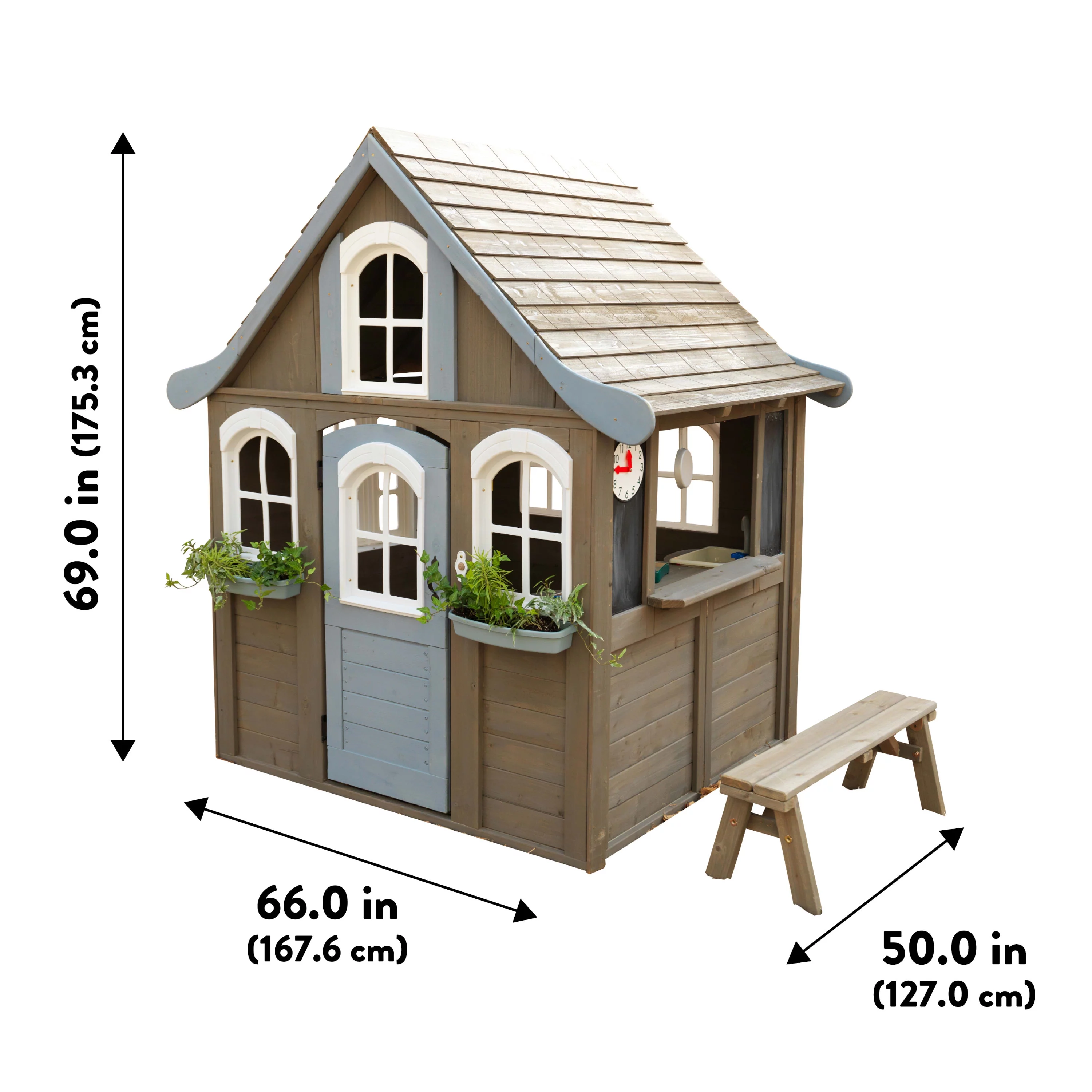 KidKraft Forestview II Wooden Outdoor Playhouse with Kitchen