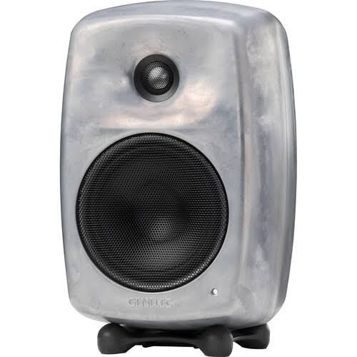 Genelec G Three 2-Way Powered Bookshelf Speaker Raw Aluminum, Single Color Silver, Active, RCA XLR G3BRW