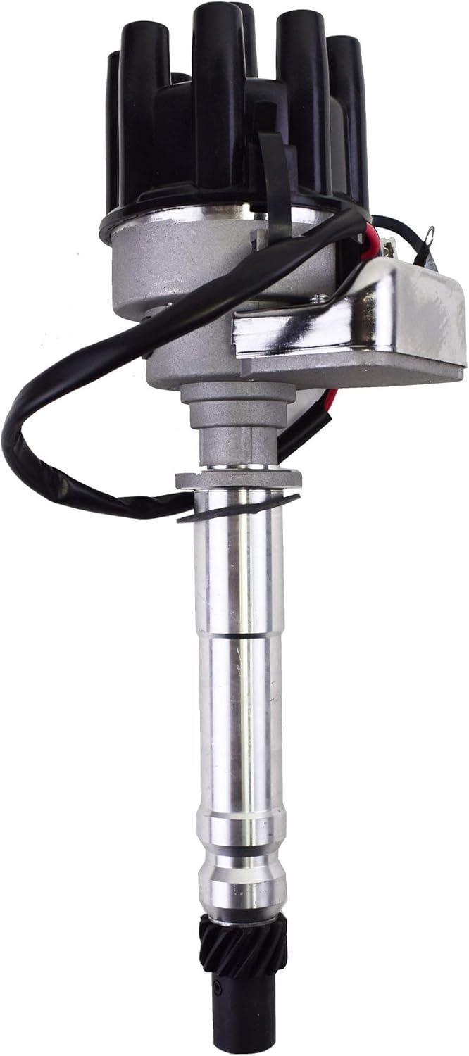 A-Team Performance - R2R Ready 2 Run Complete Distributor - Compatible with Chevrolet GM Small Block Big Block Chevy SBC BBC 283 305 307 327 350 400 396 427 454 Two-Wire Installation Red Female Cap
