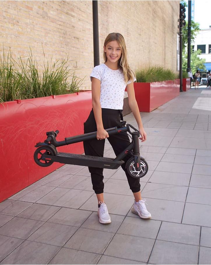 Hiboy S2 Lite Electric Scooter - 6.5" Solid Tires - Up to 10.6 Miles Long-Range & 13 MPH Portable Folding Commuting Kick-Start Boost Scooter for Teens